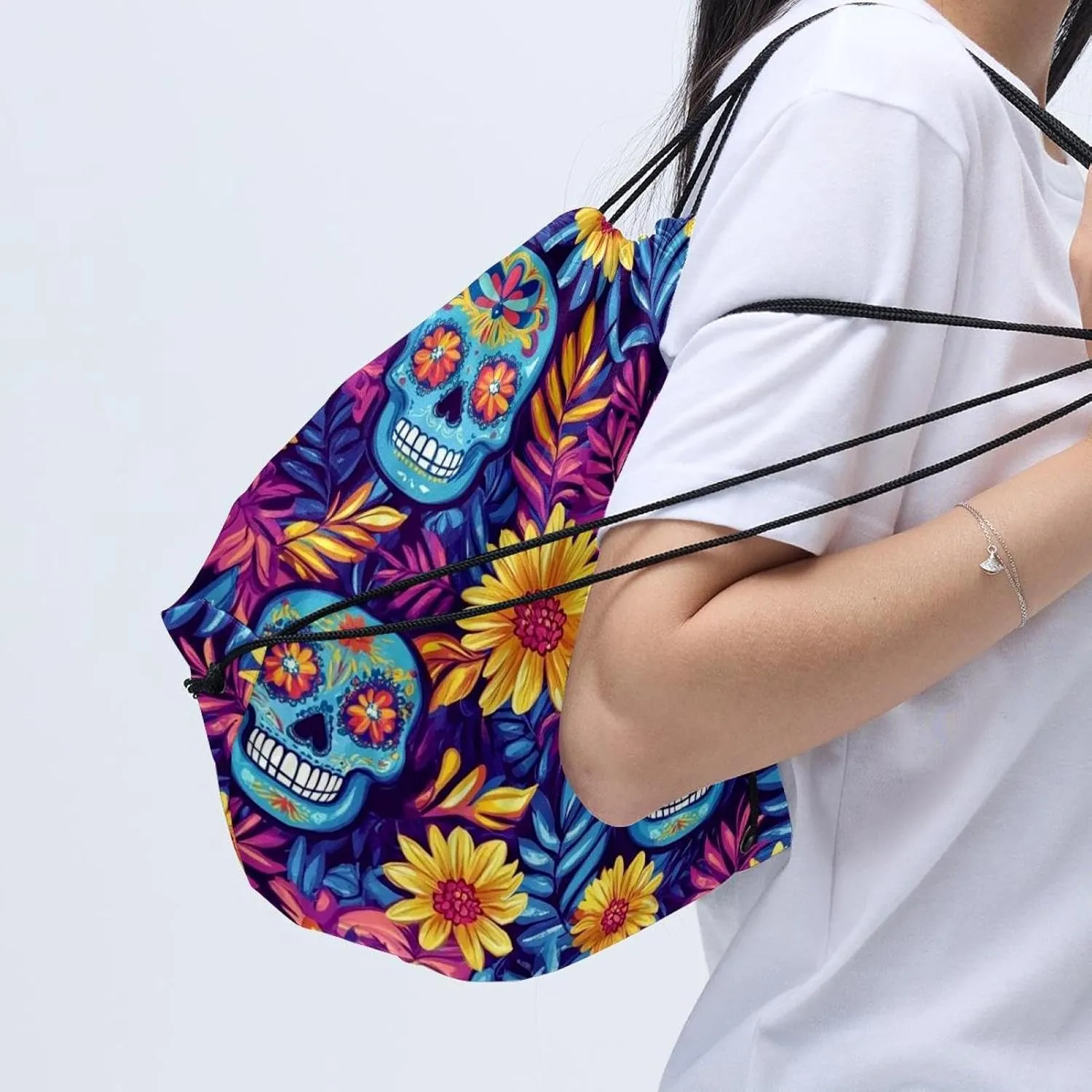 2 Pcs Drawstring Backpack Bag Sport Gym Sack pack