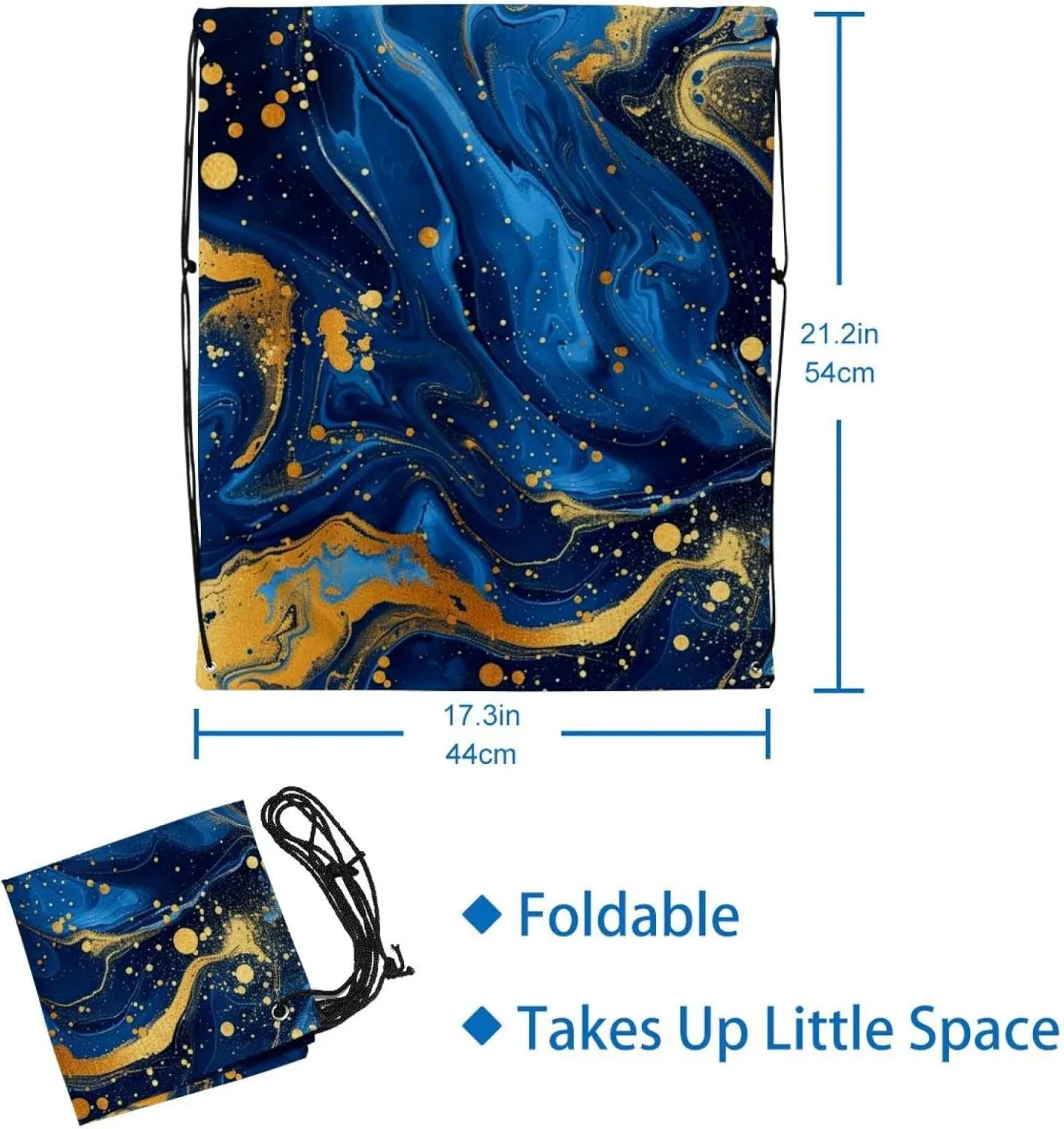 2 Pcs Marble Drawstring Backpack String Bag Sports Sack pack Gym Sack Side Pocket for Men Women