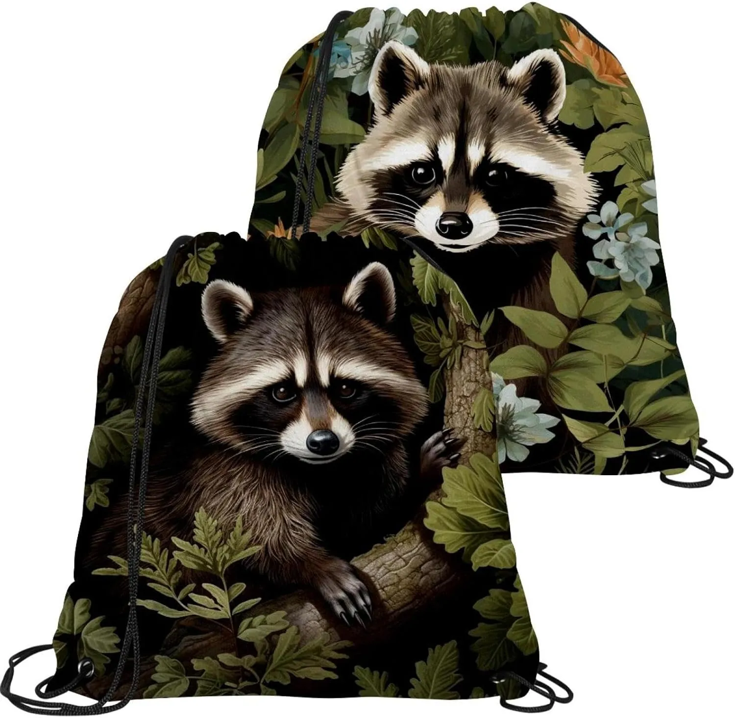 2 Pieces Drawstring Backpacks, Bear Draw String Back Bag Drawstring Bags for Sports, Gym, Travel, Swimming, Beach