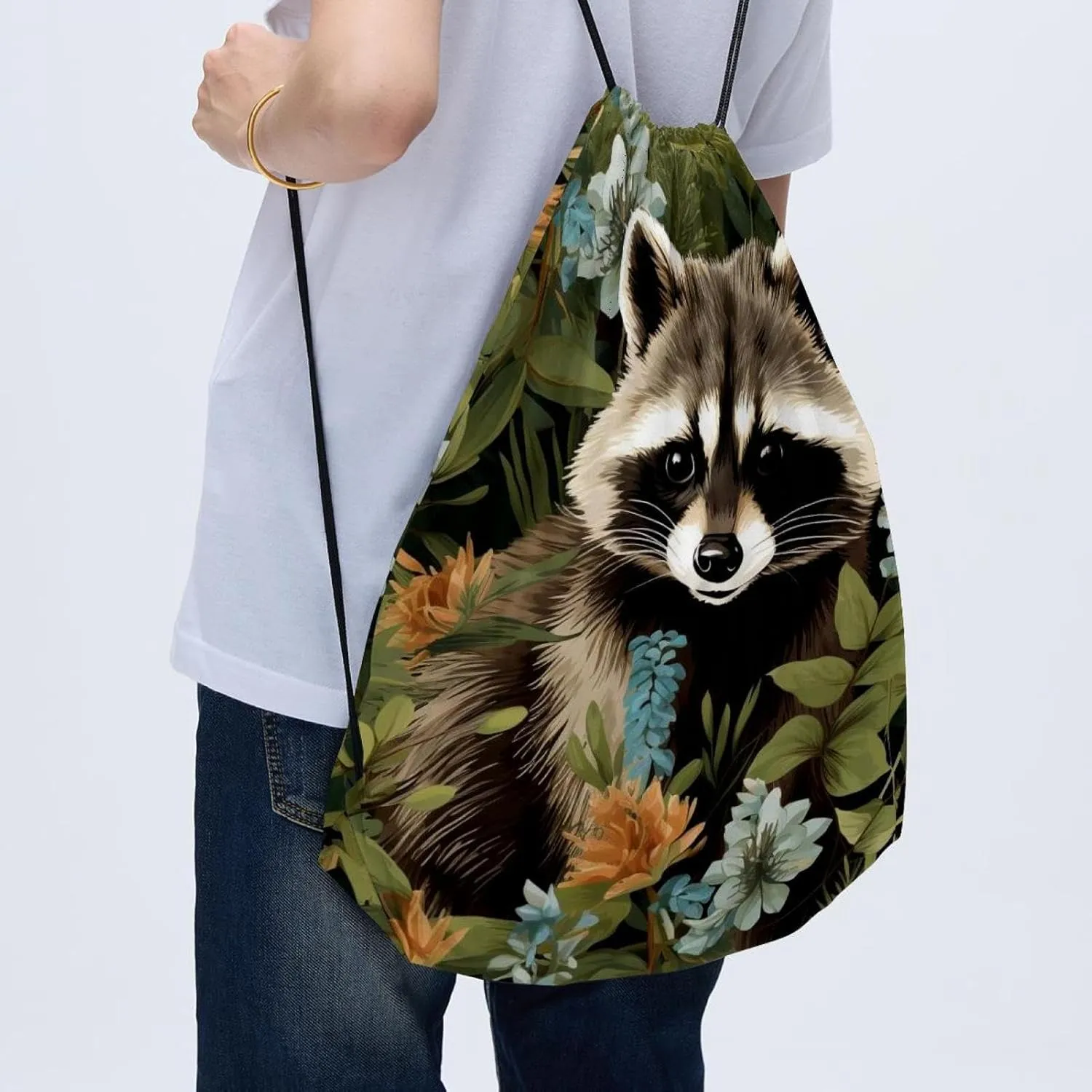 2 Pieces Drawstring Backpacks, Bear Draw String Back Bag Drawstring Bags for Sports, Gym, Travel, Swimming, Beach