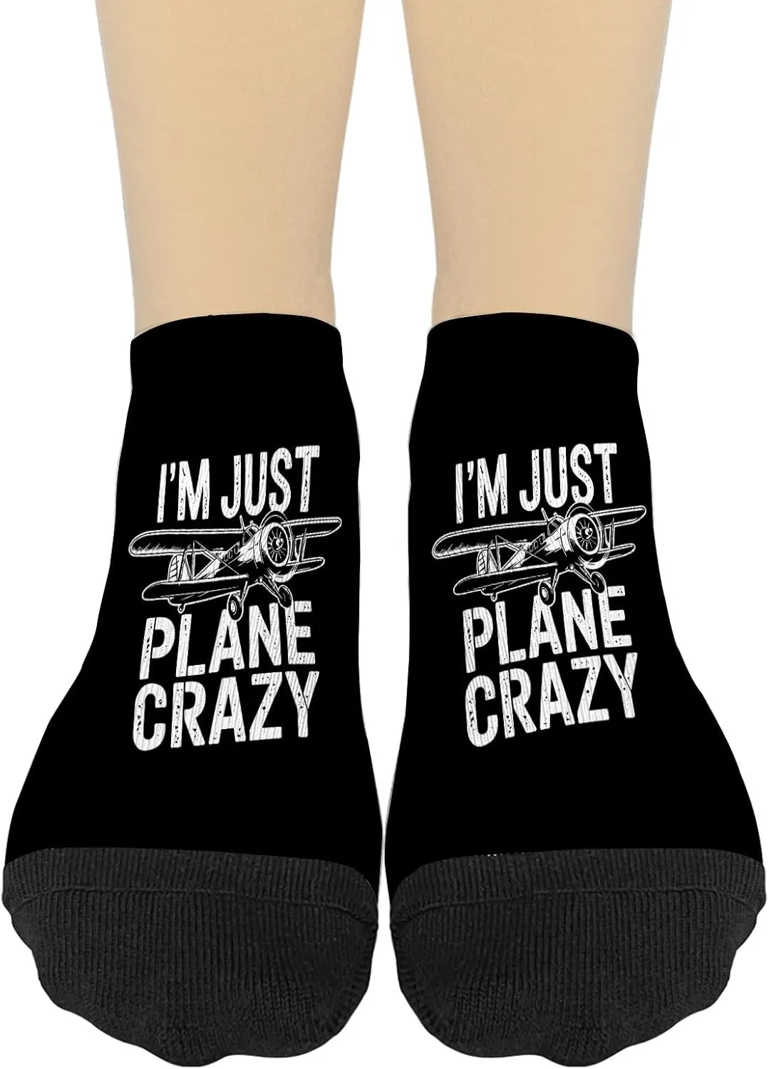 Airplane Pilots I'm Just Plane Crazys Aviations Pilots Athletic Socks Women Athletic Socks For Girl No Show Athletic Socks FashionableSocks