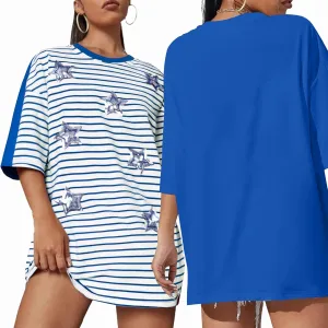 American Flag Stripe Shirt for Women 4th of July T Shirts USA Flag Tees Patriotic Sequin Stars Oversized Casual Tee Tops