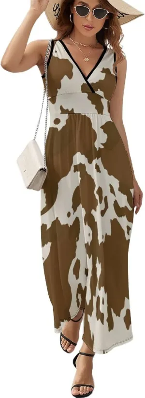 AMRANDOM Women's Sleeveless Casual T Shirt Dress for Women Flowy Tunic Dress