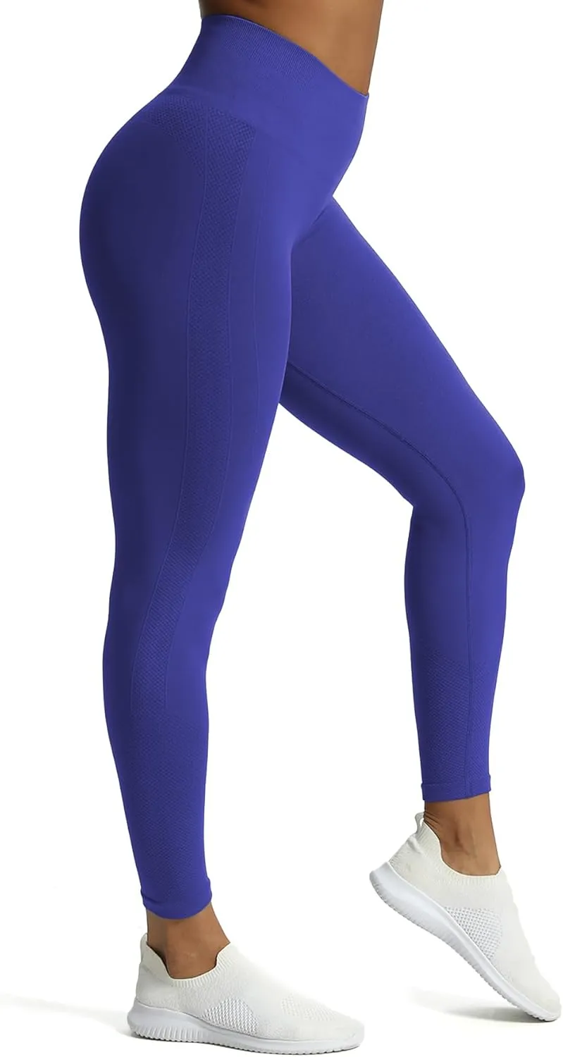 Aoxjox Workout Seamless Leggings for Women High Waisted Fitness Yoga Contour Sculpt Pants 22"