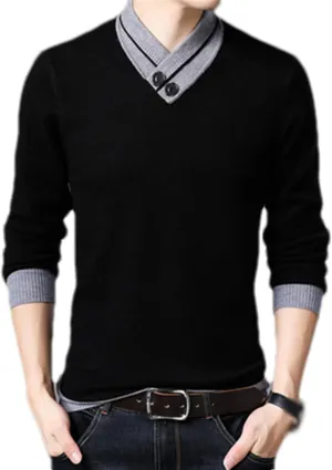 Autumn Mens Cashmere Sweater Men's V-Neck Sweaters Warm Knitting Pullover Men Jumper