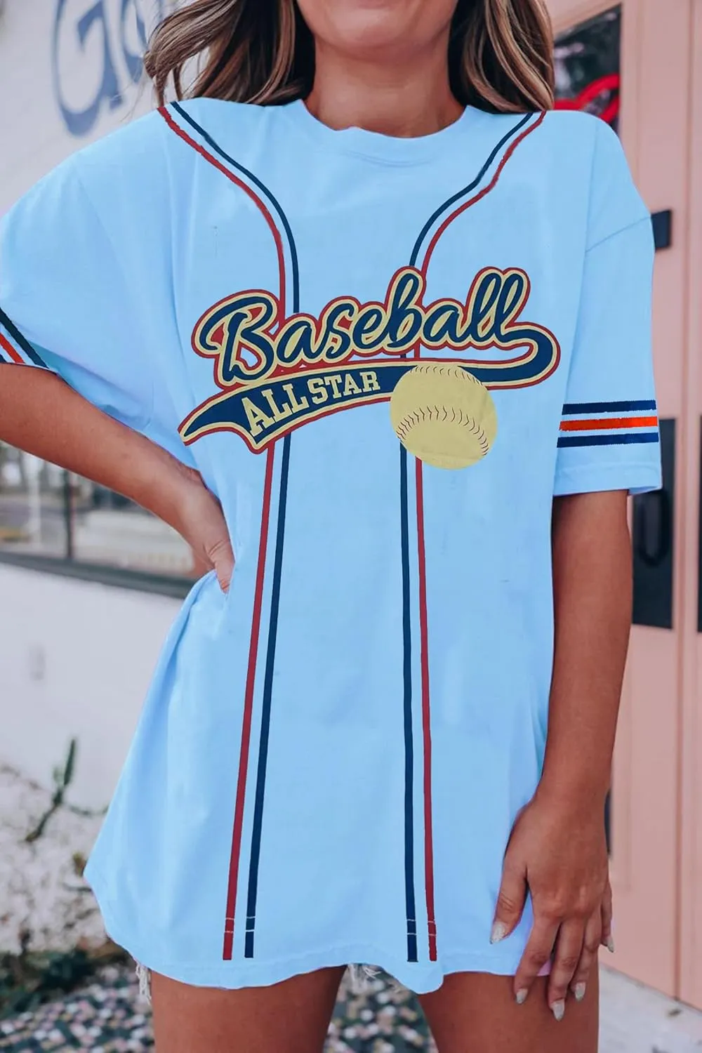 Baseball Shirt Women Oversized Baseball Mom Tshirts Game Day Short Sleeve Casual Loose Graphic Tees Tops