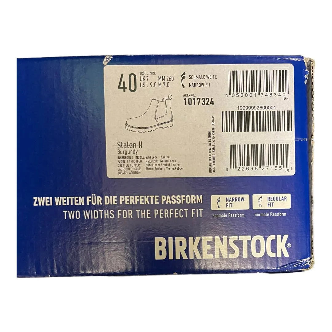 Birkenstock Stalon II Oiled Leather Chelsea Boots Size 40 9L Burgundy New