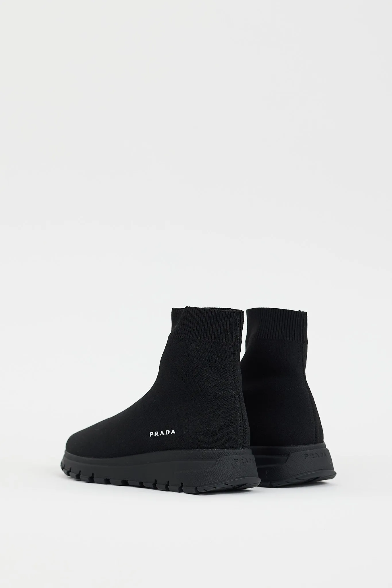 Black Knit High Top Sneaker