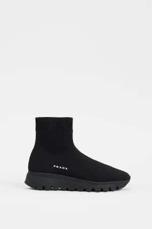 Black Knit High Top Sneaker