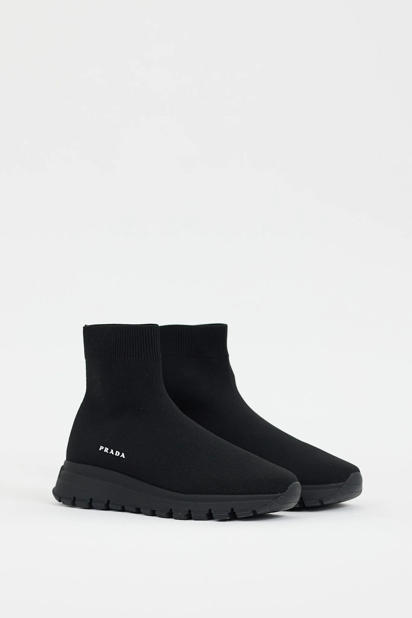 Black Knit High Top Sneaker