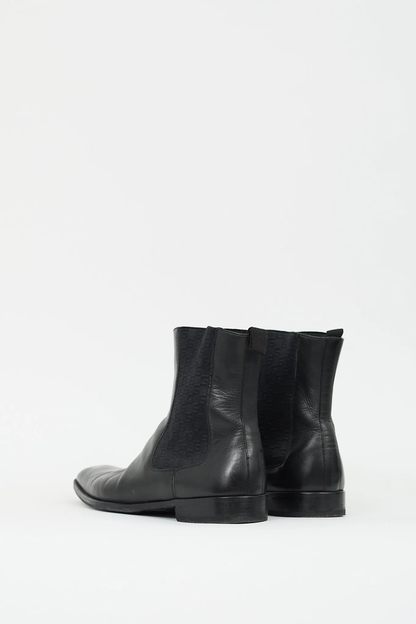 Black Leather GG Chelsea Boot