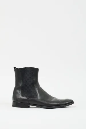 Black Leather GG Chelsea Boot
