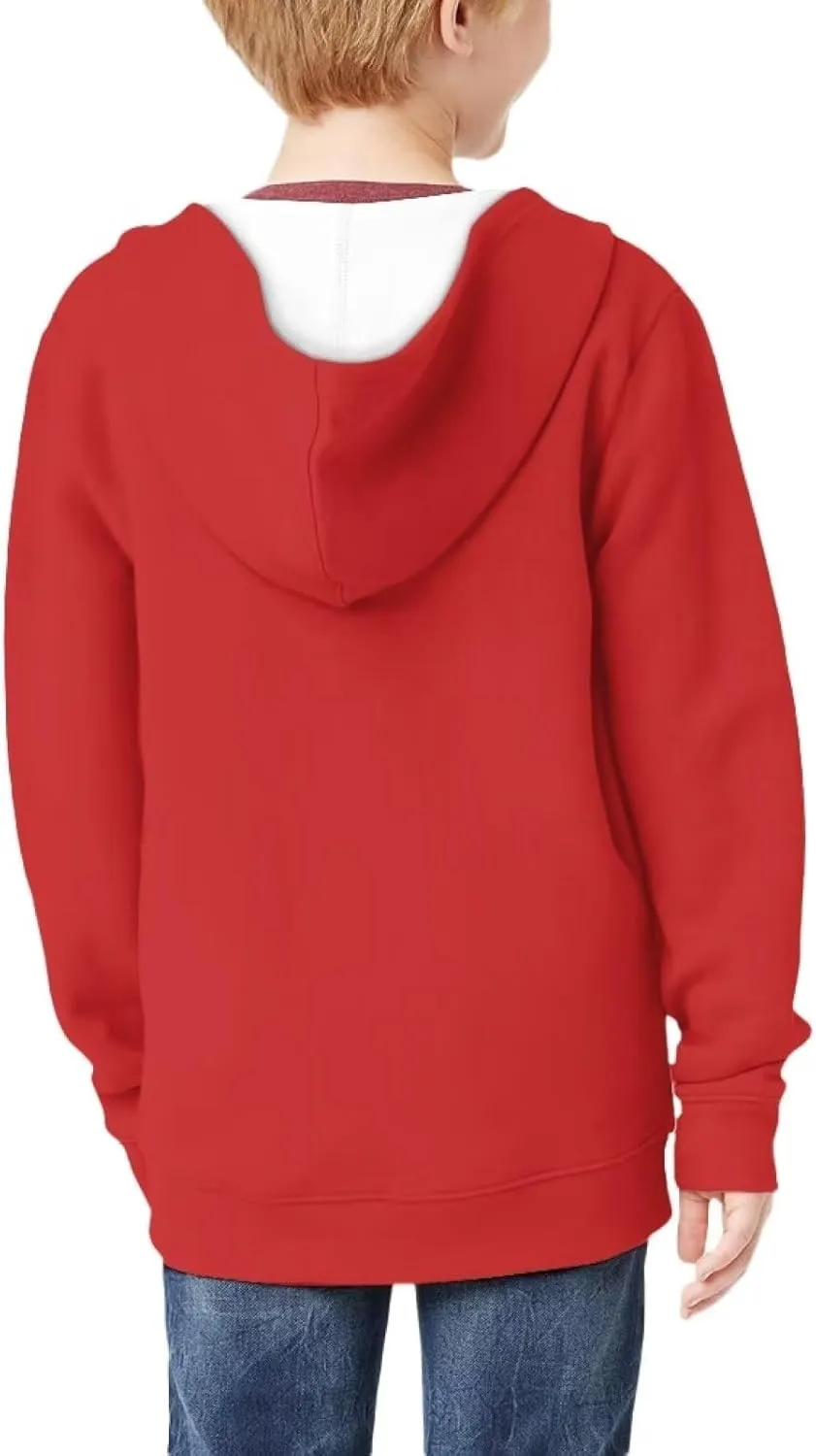 Boys Girls Hoodies Zipper Sweatshirt Long Sleeve Hoodie Sweatshirt with Pockets Pullover Tops Age 6-14
