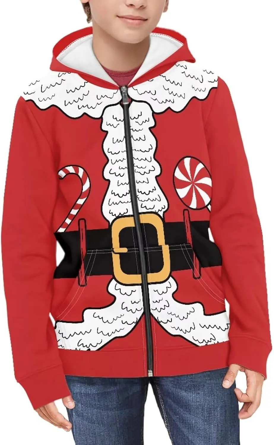 Boys Girls Hoodies Zipper Sweatshirt Long Sleeve Hoodie Sweatshirt with Pockets Pullover Tops Age 6-14