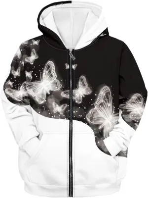 Boys Girls Zipper Hoodies Sweatshirt Long Sleeve Hoodies with Pockets Pullover Sports Tops Age 6-14 Kids