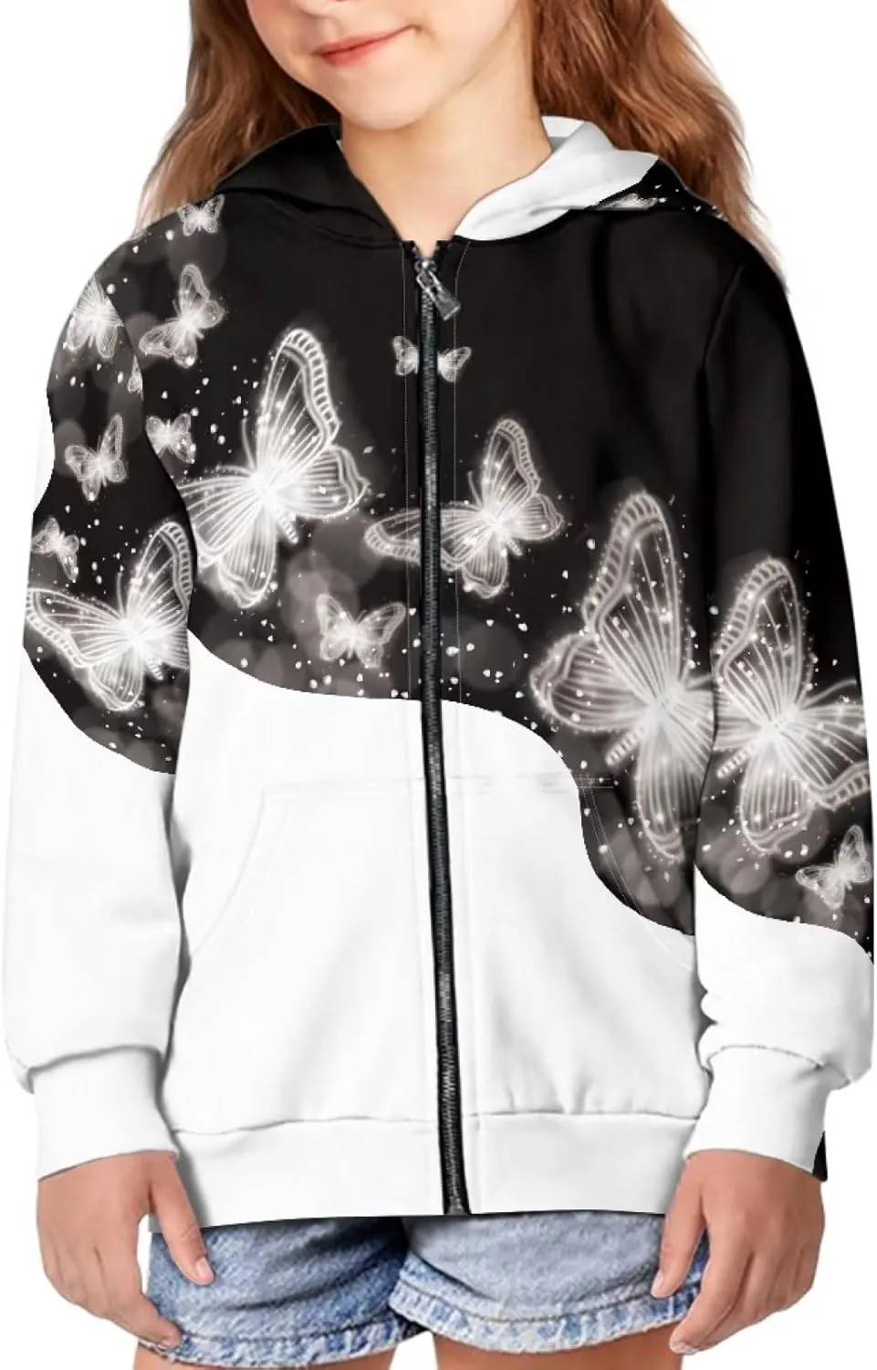 Boys Girls Zipper Hoodies Sweatshirt Long Sleeve Hoodies with Pockets Pullover Sports Tops Age 6-14 Kids