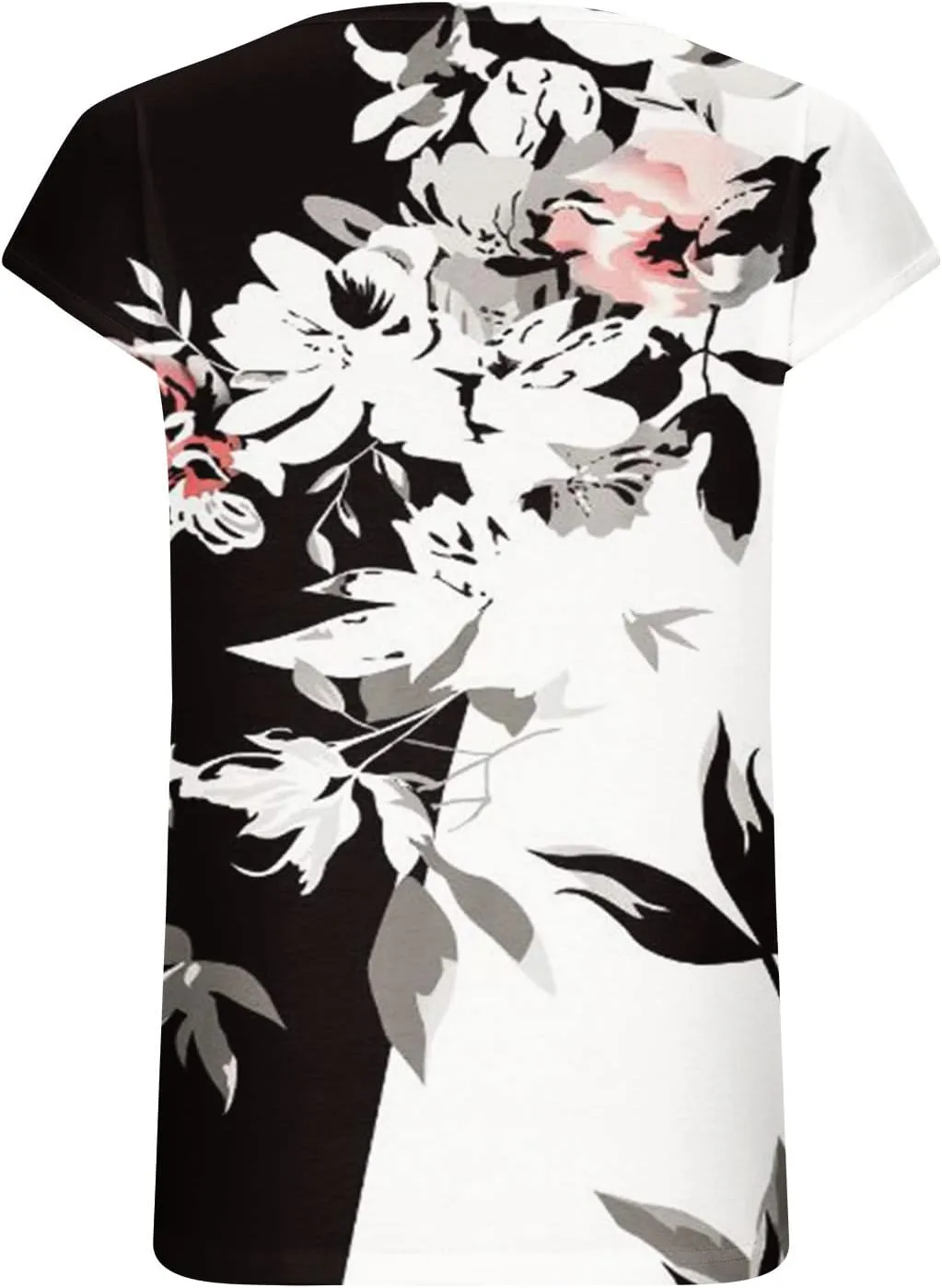 Ceboyel Women Cap Sleeve Blouse Tops Floral Print Fashion Casual T Shirts V Neck Cute Summer Tee Loose Vacation Outfits 2023