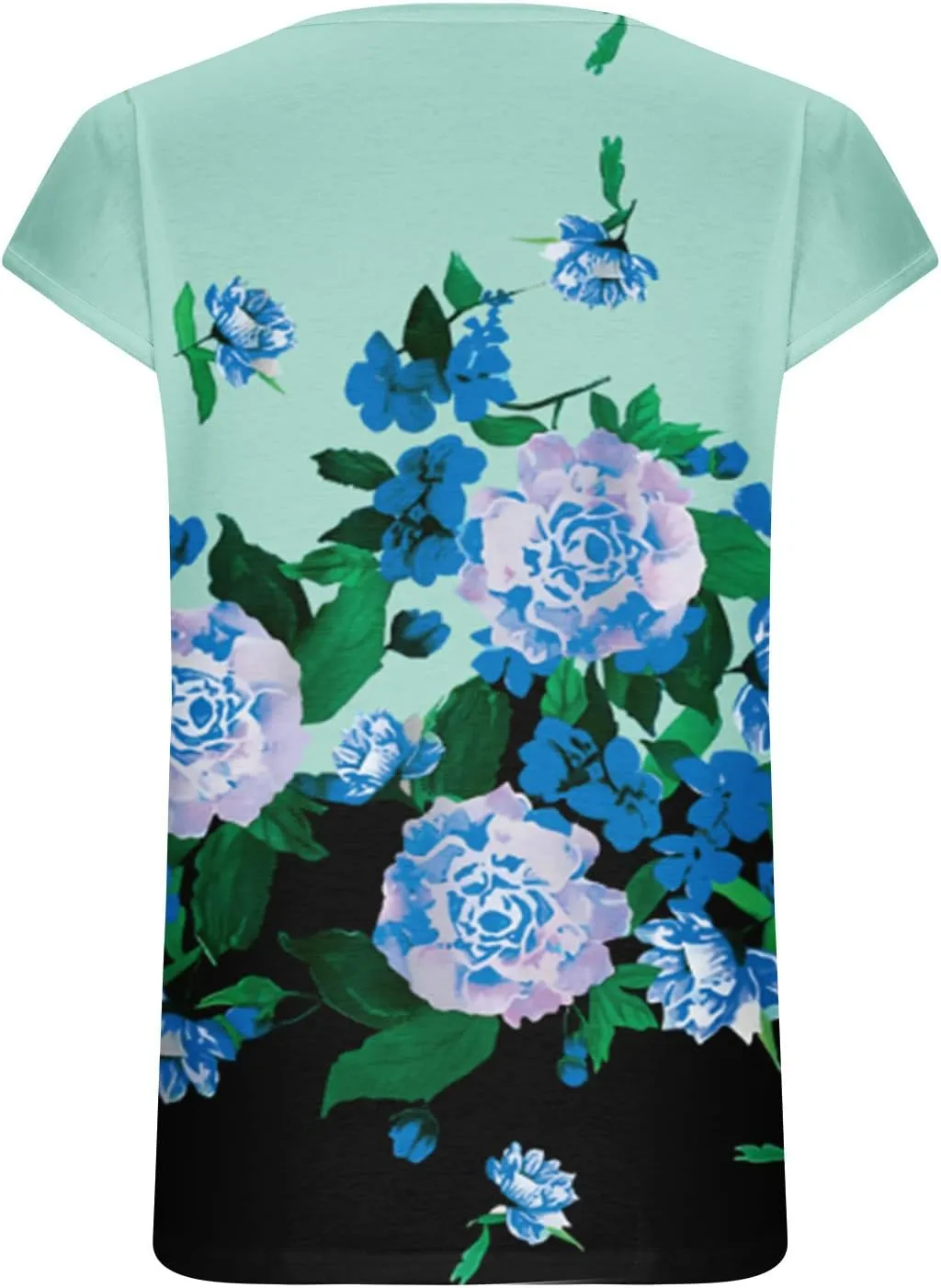 Ceboyel Women Cap Sleeve Blouse Tops Floral Print Fashion Casual T Shirts V Neck Cute Summer Tee Loose Vacation Outfits 2023