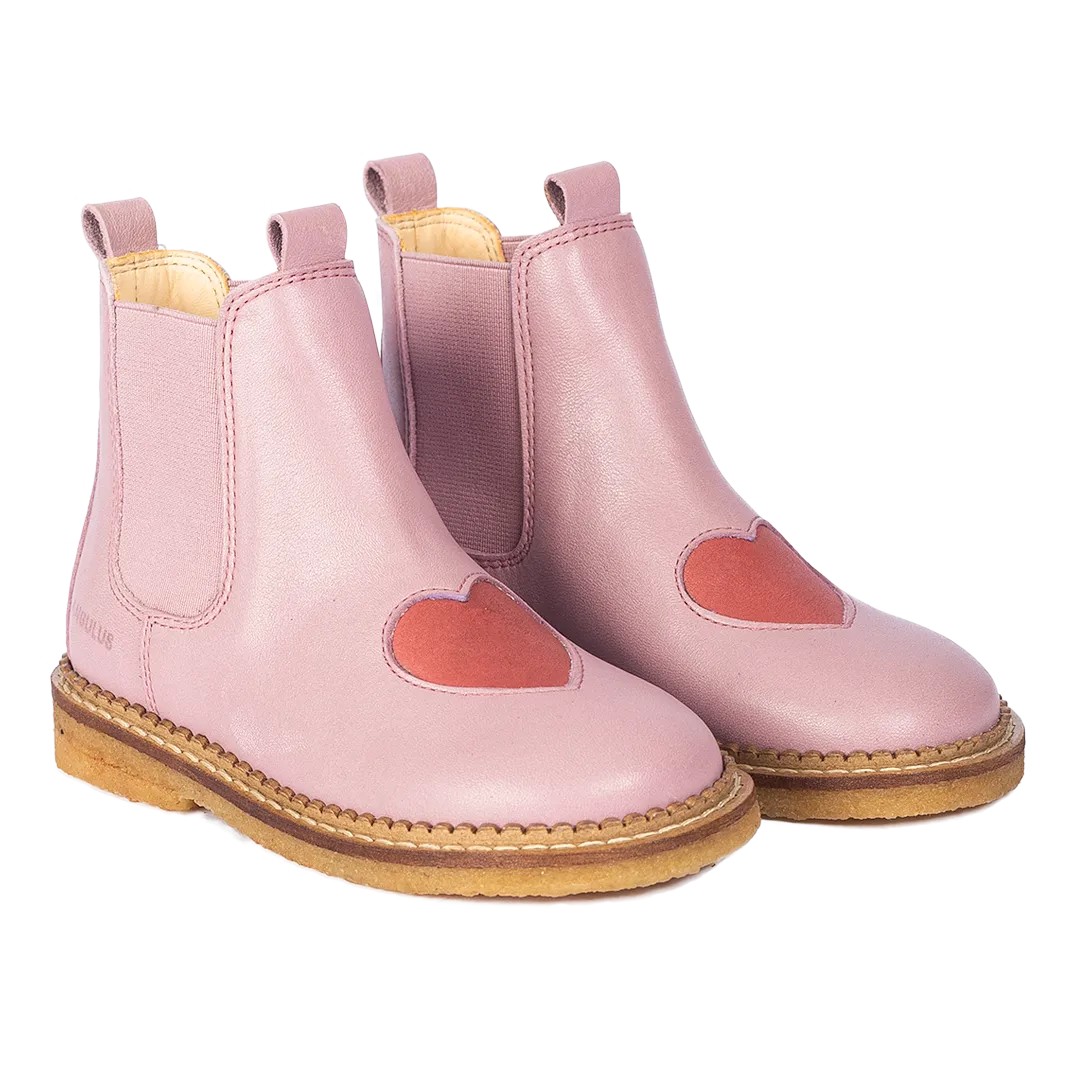 Chelsea boots with heart - Mauve