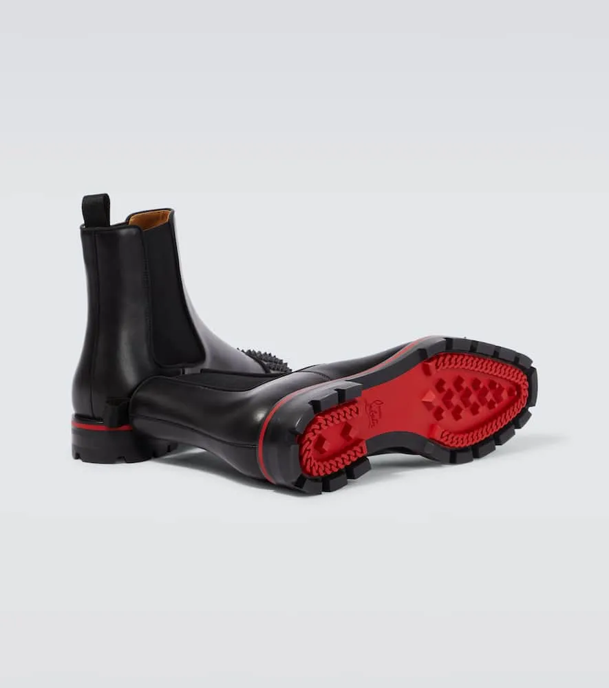 Christian Louboutin Melon Spikes leather Chelsea boots