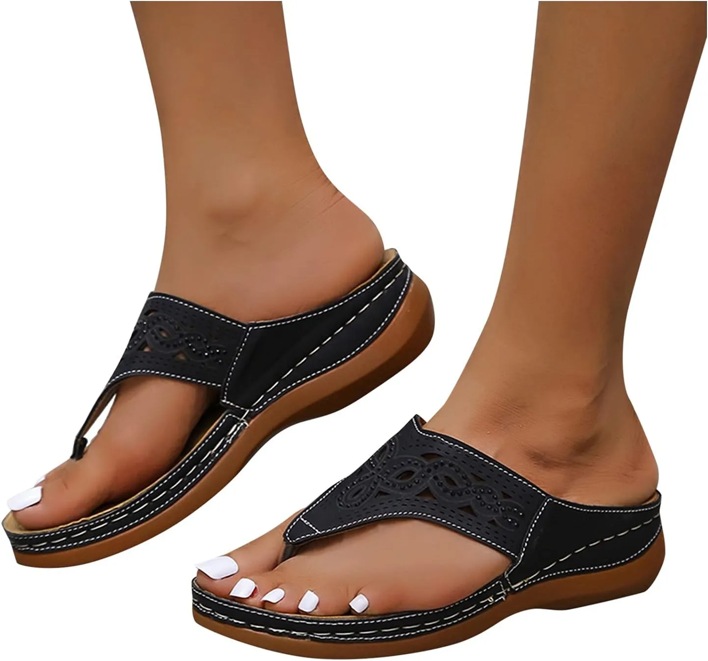 Comfortable Orthotic Slides for Women Arch Support Plantar Fasciitis Relief Thick Cushion Yoga Mat Sandals Summer Casual Slip On Shoes
