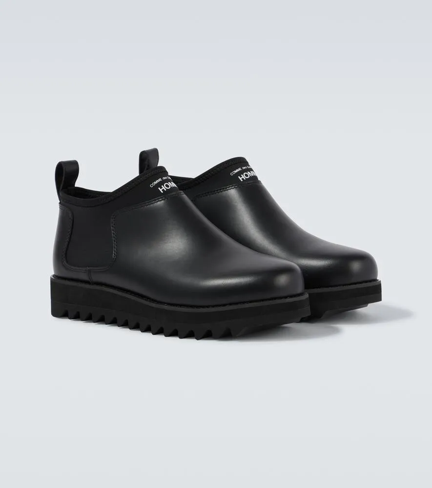 Comme des Garcons Homme Logo leather boots