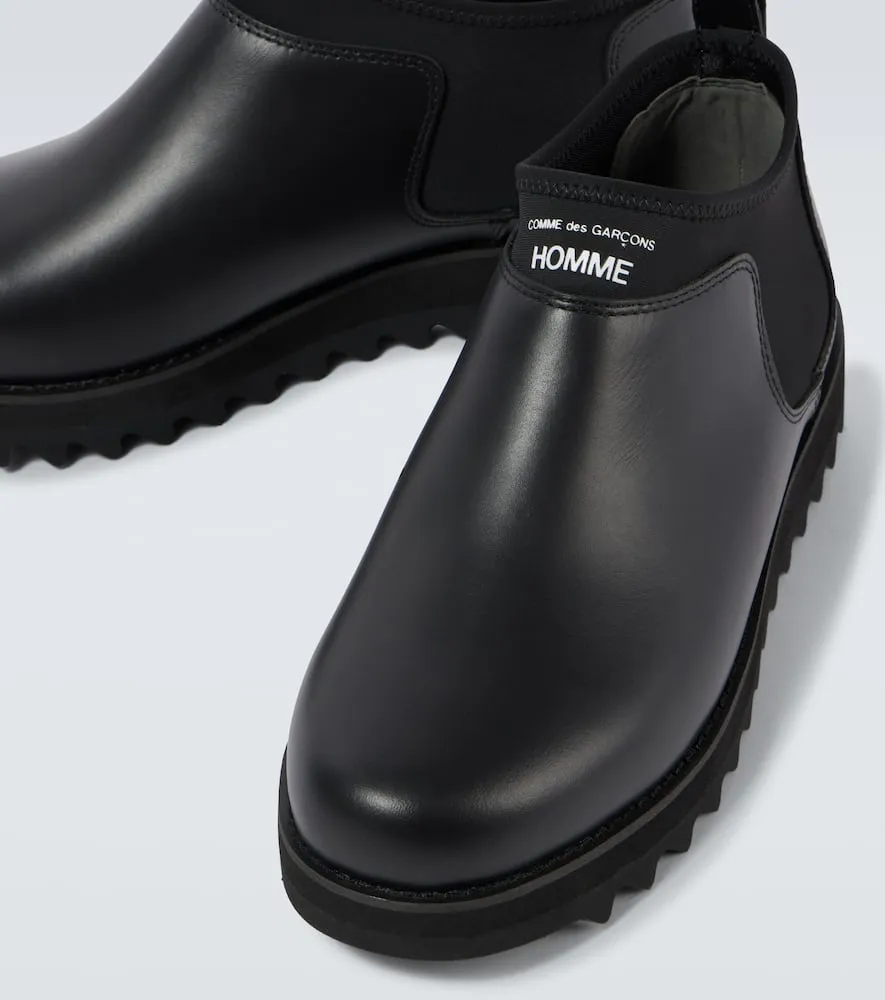 Comme des Garcons Homme Logo leather boots