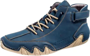 Couple's High Top Boots Lightweight Chukka Boot Soft Flat Soled Suede Shoes Hook and Loop Casual Shoes for Men