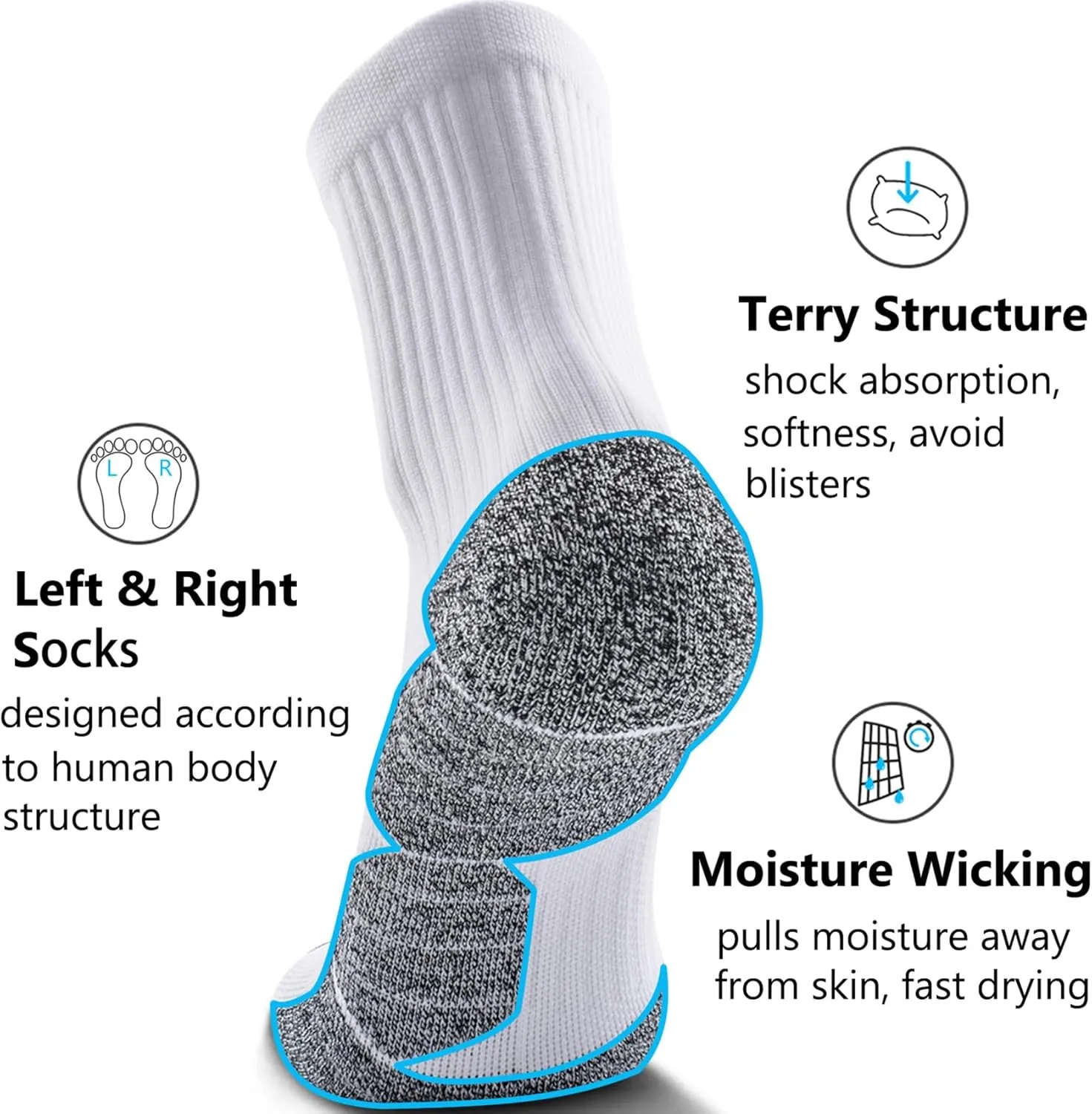 CWVLC Cushioned Compression Sport Quarter Socks for Men Women Youth