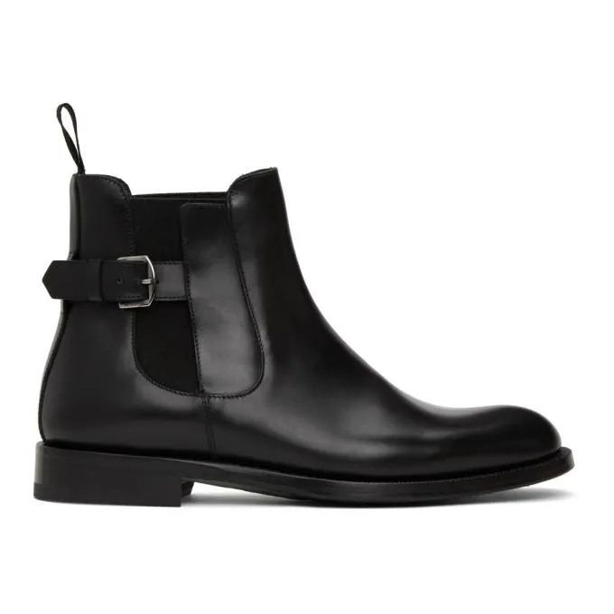 Etro Black Leather Chelsea Boot