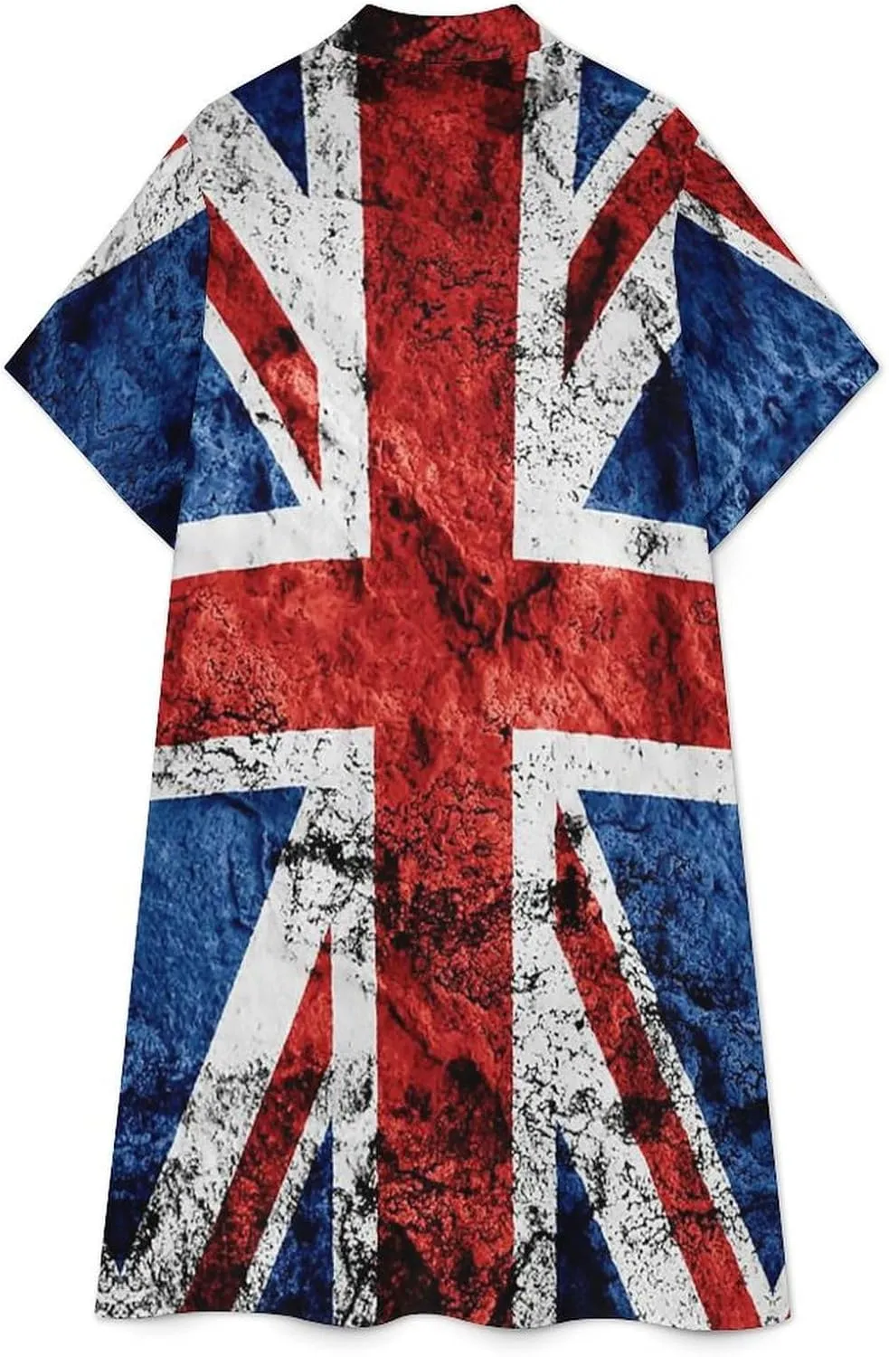 Flag Womens Summer Midi Short Sleeve Button Down Shirt Dress Stylish Beach Cover Up Dress