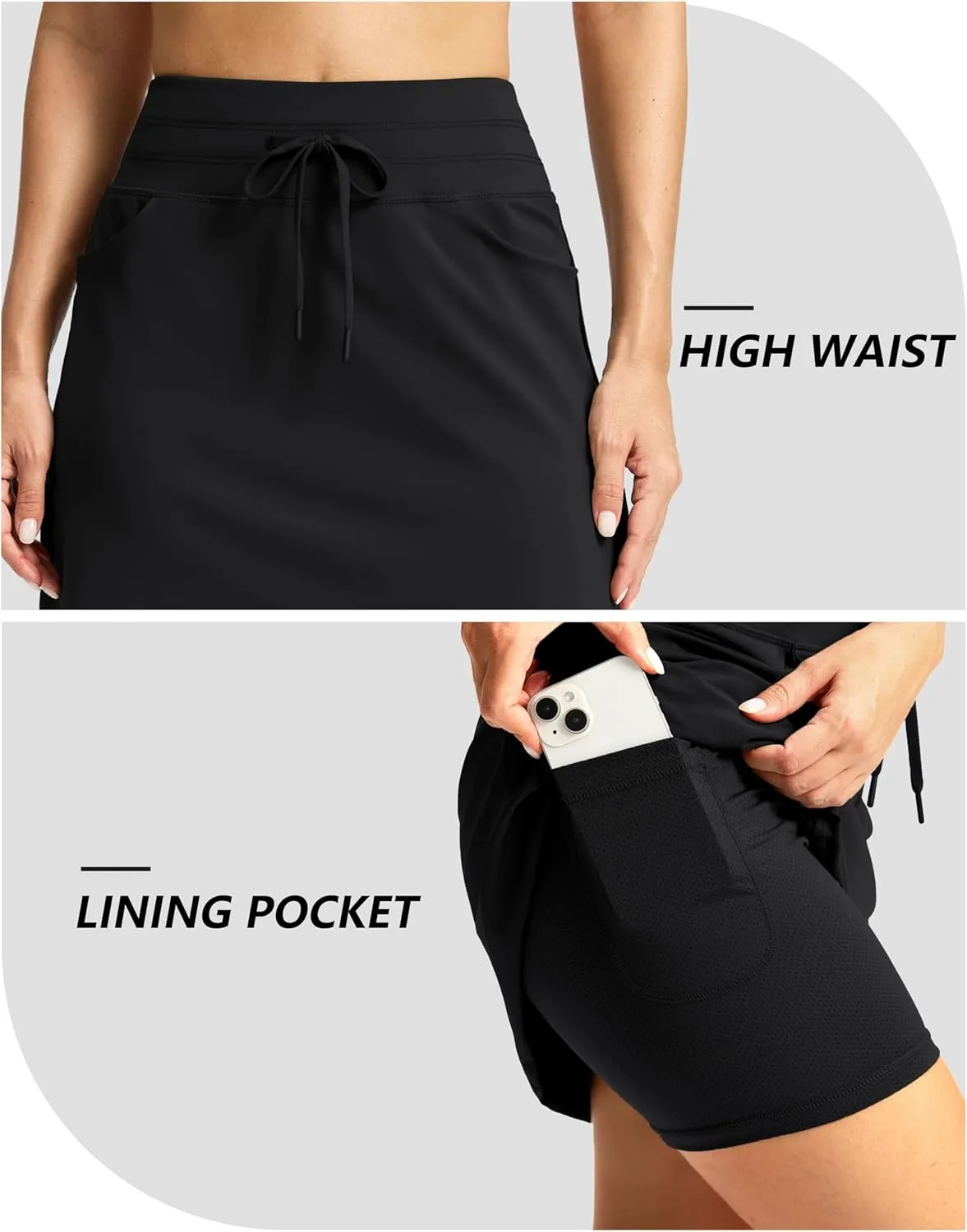 G Gradual Women's 18" Golf Skorts Skirts with 3 Pockets High Waisted Athletic Skorts for Women Stretchy Tennis Skirts