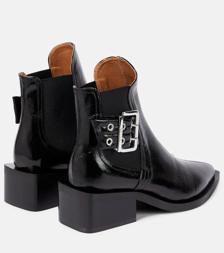 Ganni Faux-leather Chelsea boots