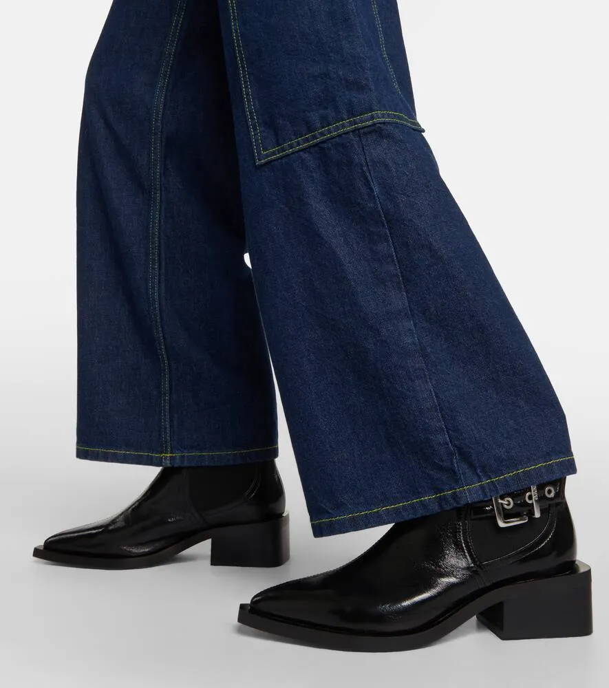 Ganni Faux-leather Chelsea boots