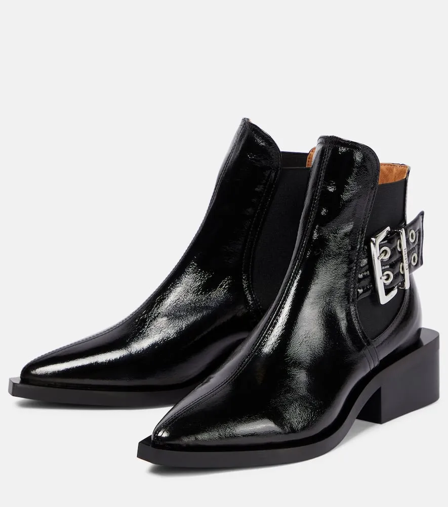 Ganni Faux-leather Chelsea boots
