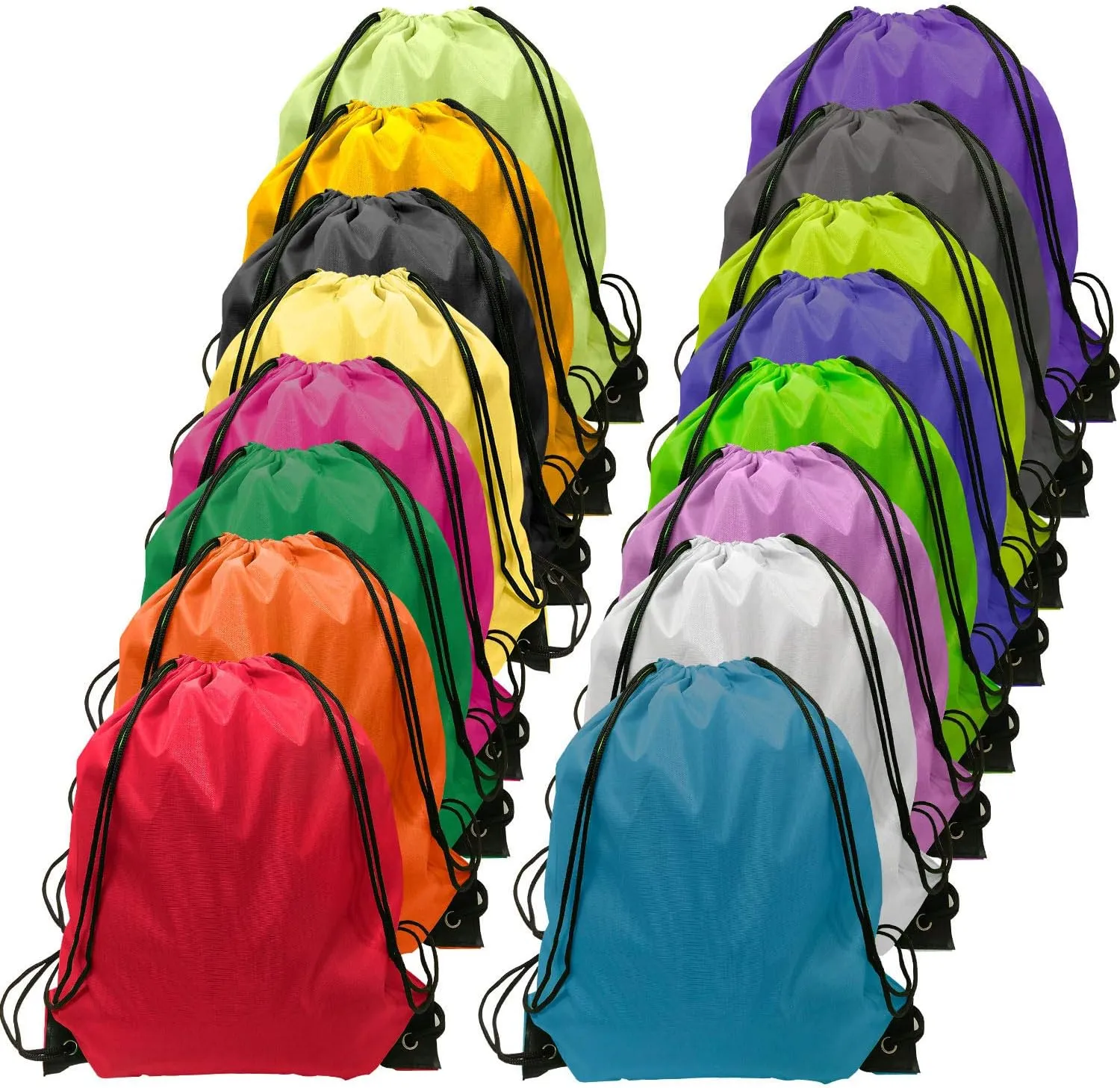 GoodtoU Drawstring Backpack Bulk Cinch Bag Nylon String Backpack String Bag 16 Colors