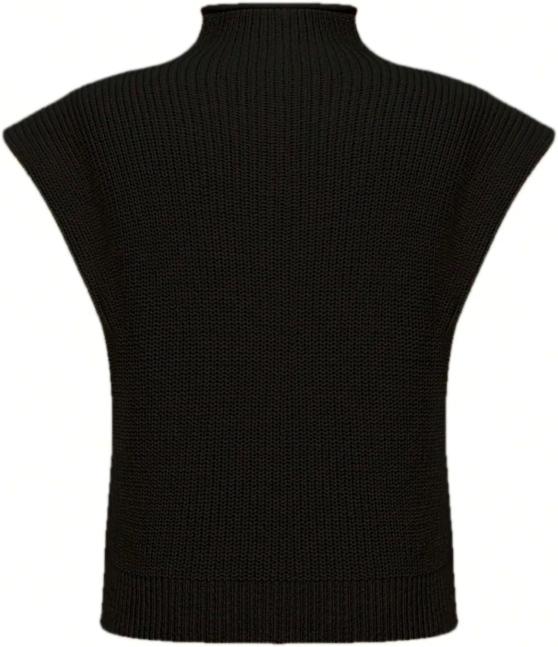 GORGLITTER Women's Mock Neck Sweater Tank Cap Sleeve Knit Top Trendy Dressy Casual Sweaters Vest