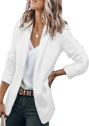 GORIFE Women Long Sleeve Lapel Jacket Light Weight Elegant Jacket Suit with Pocket Work Suits
