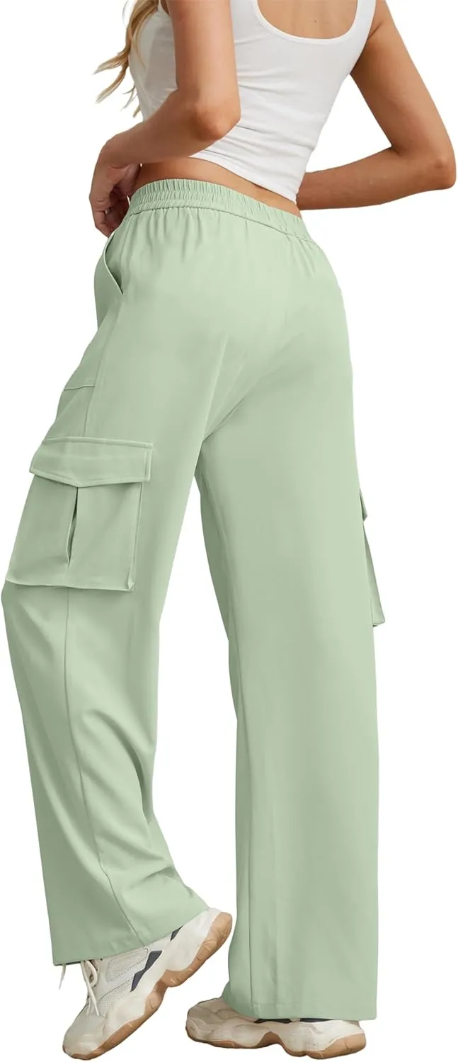GRECERELLE Cargo Pants Women High Waisted Casual Wide Leg Womens Cargo Pants Baggy Y2K Cargos Pants with Pockets