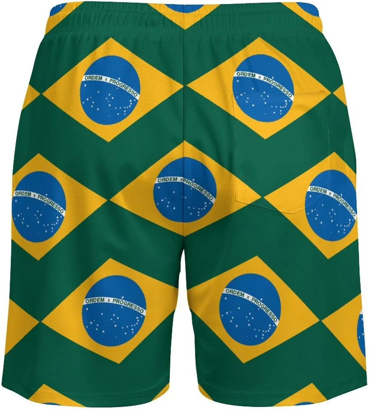 Guyana Flag Map Mens Swim Trunks Quick Dry Swim Shorts with Pockets Funny Beach Shorts