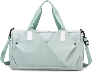 Gym Bag for Women Duffels Pleated Sports Tote Travel Bags Carry On with Shoe Compartment for Weekender Tennis Baseball Yoga Outdoor(Green)