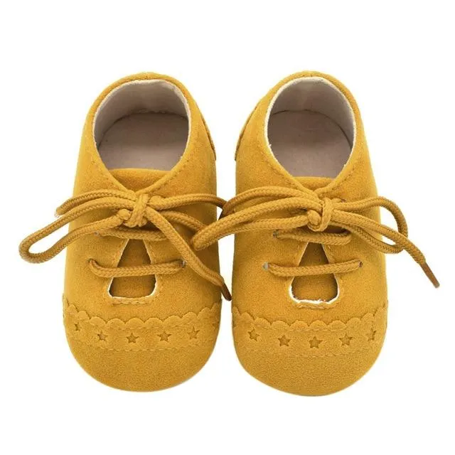 Hot Newborn Baby First Walk Shoes Girl Boy Soft Nubuck Leather Prewalker Anti-slip Shoes Moccasins Footwear Shoes Toddler Shoes