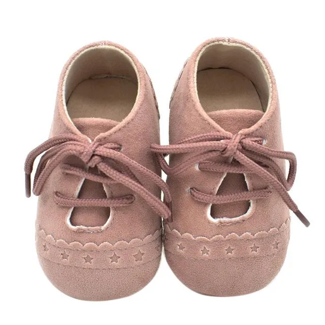 Hot Newborn Baby First Walk Shoes Girl Boy Soft Nubuck Leather Prewalker Anti-slip Shoes Moccasins Footwear Shoes Toddler Shoes
