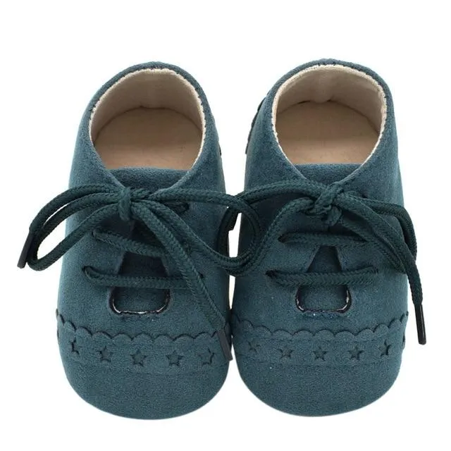Hot Newborn Baby First Walk Shoes Girl Boy Soft Nubuck Leather Prewalker Anti-slip Shoes Moccasins Footwear Shoes Toddler Shoes