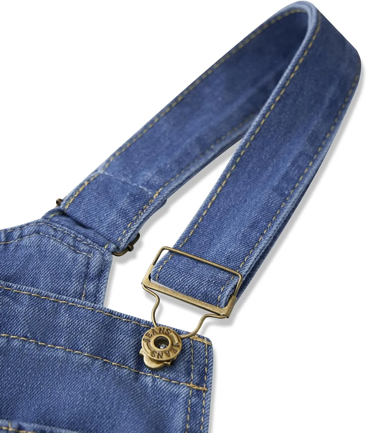Hulpvktsgiq Men's Denim Bib Overall Relaxed Fit Overall Fashion Workwear Adjustable Straps Jean Jumpsuit with Pockets