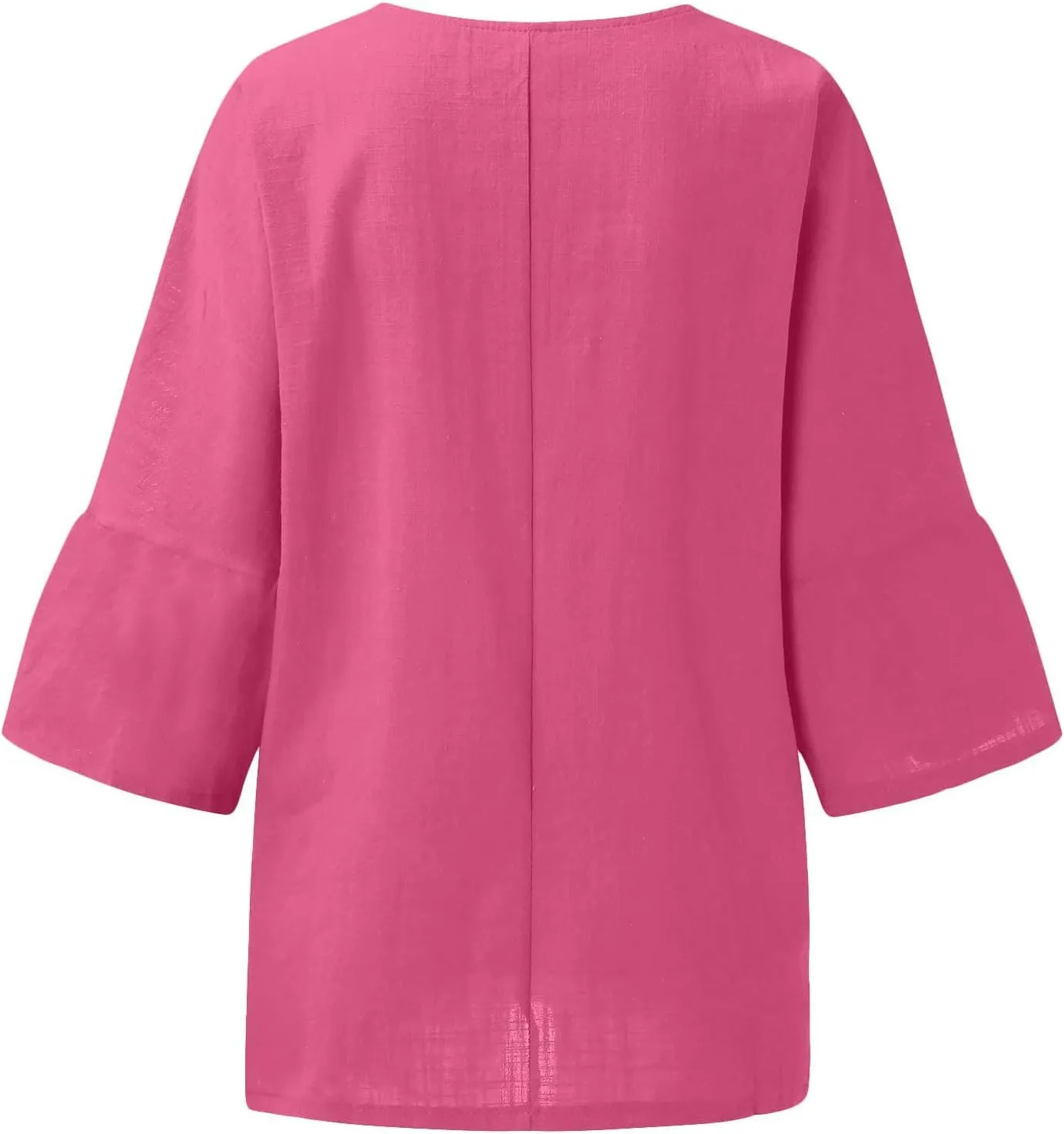 HXHYQKP Linen Tops for Women Summer Plus Size T Shirts V Neck Loose Blouses Trendy Tops for Women 2025