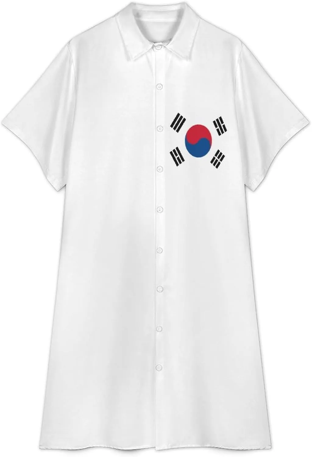 Jamaica Womens Button Down Shirt Dress Summer Simple Short Sleeve Shift Dresses with Pockets