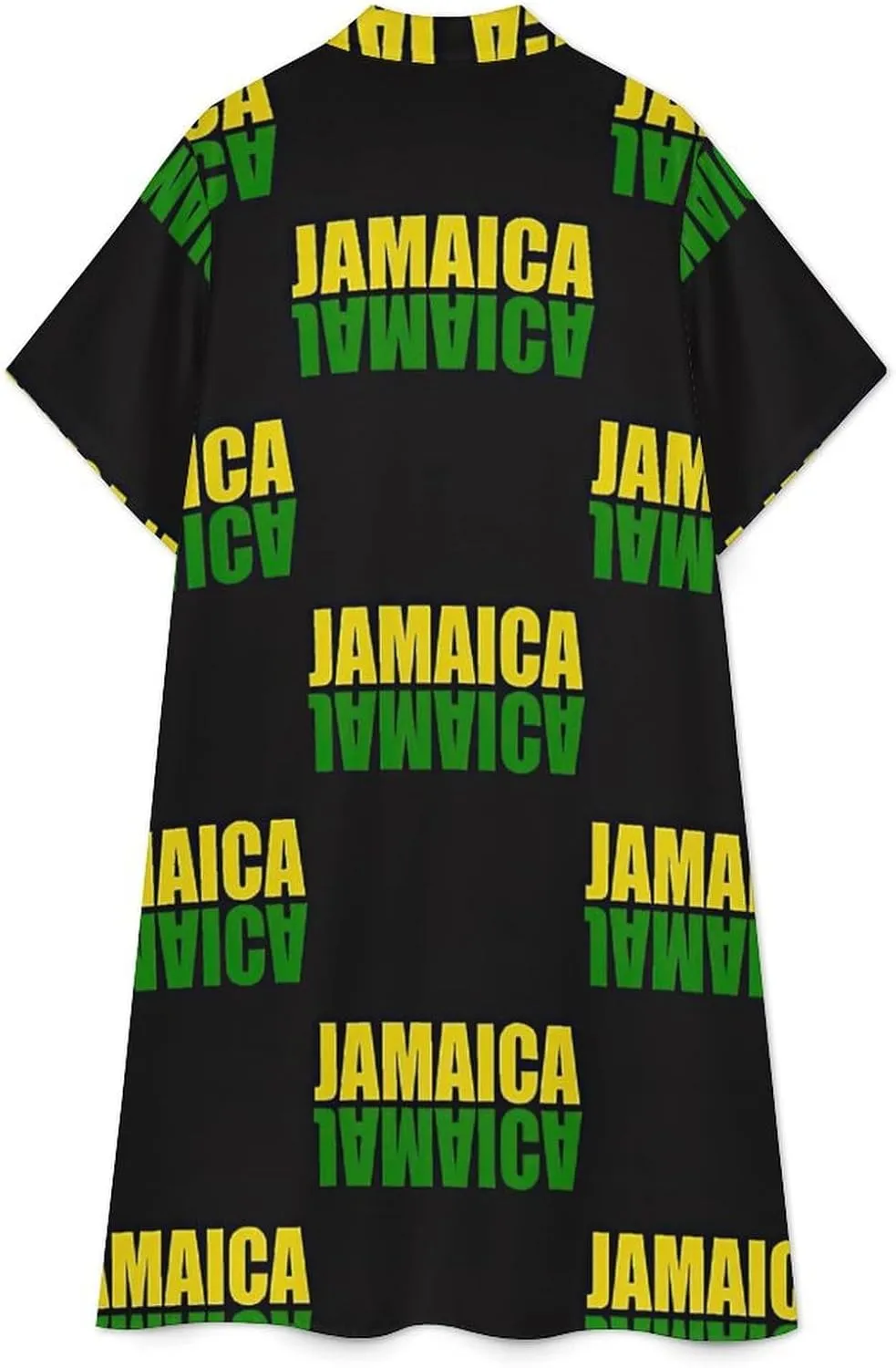 Jamaica Womens Button Down Shirt Dress Summer Simple Short Sleeve Shift Dresses with Pockets
