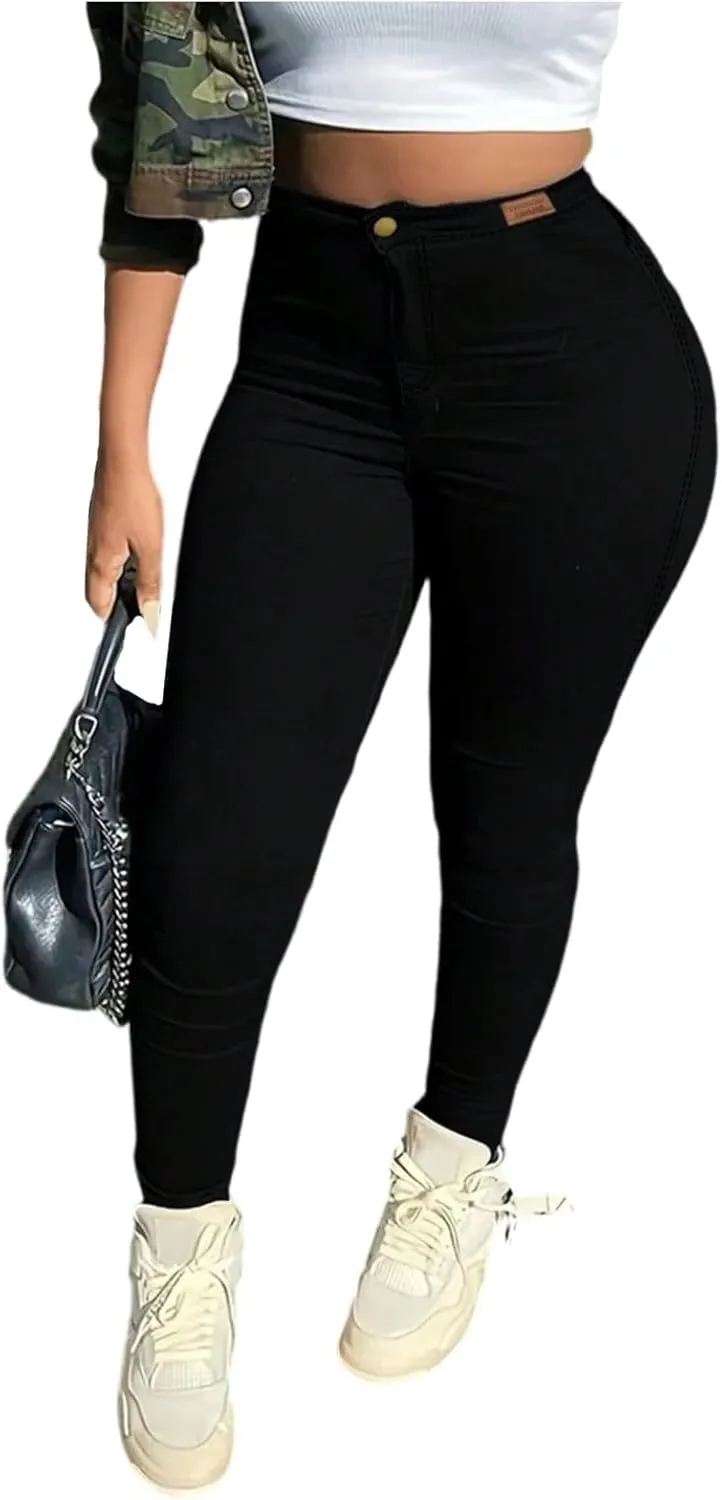 Jeans for Women High Waist Skinny Tummy Control Stretch Plus Size Jeans Slim Fit Butt Lifting Denim Pants with Pocket