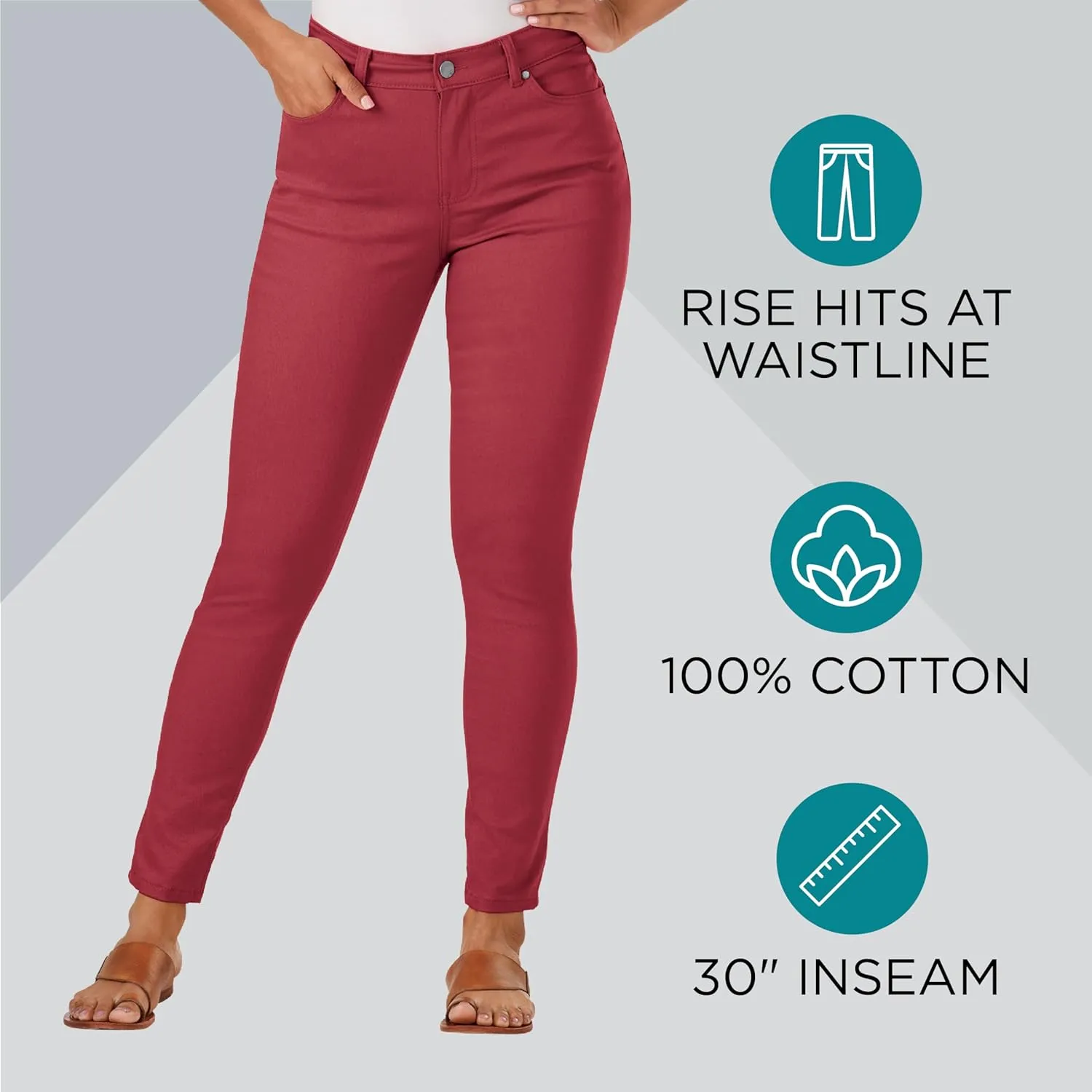 K. Jordan Womens Highrise Colored Stretch Skinny Jeans